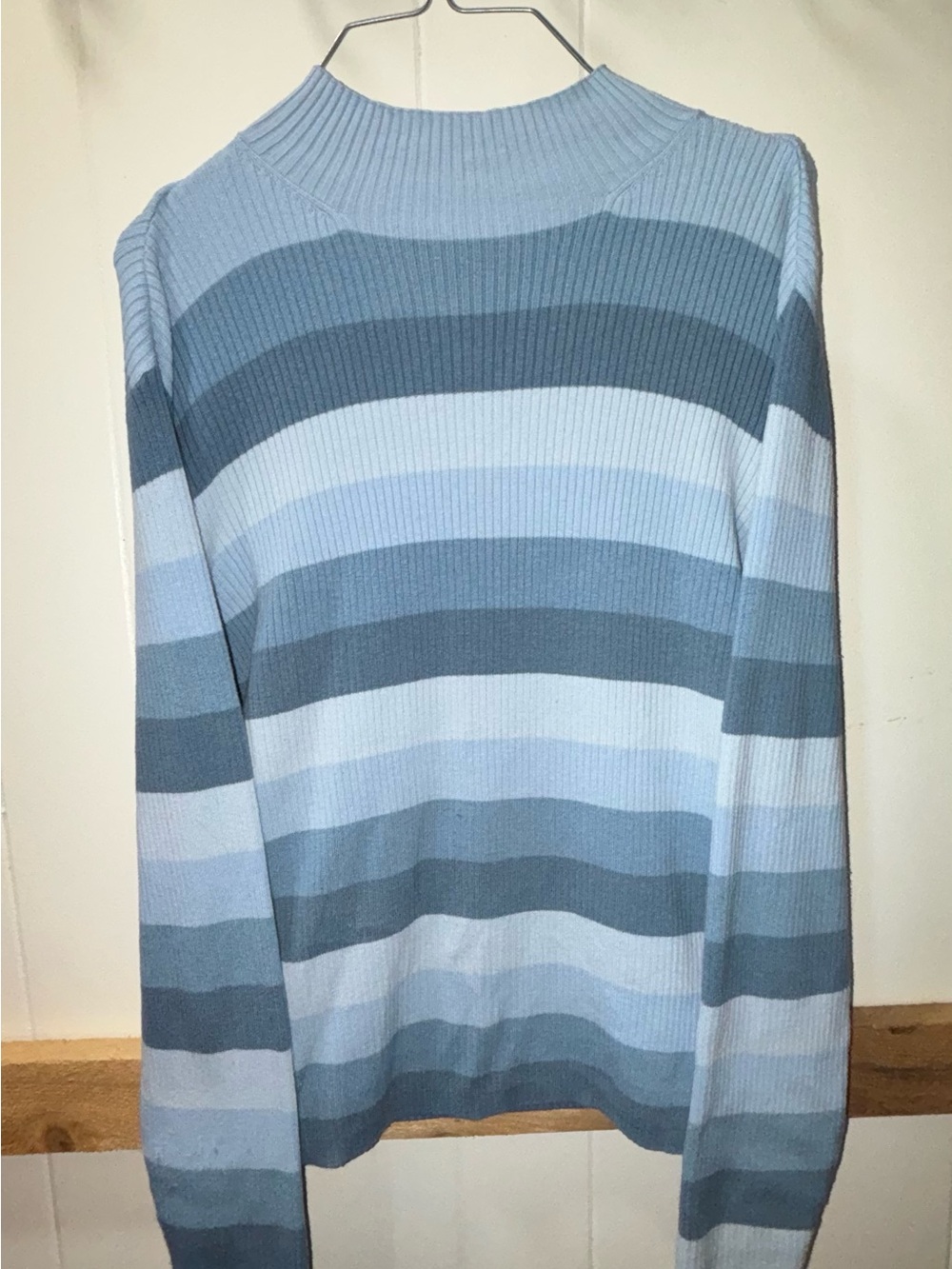 Worthington Men's Striped Crewneck Sweater in Light Blue and Gray Tones
